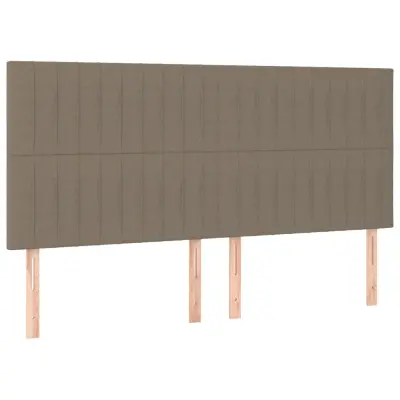 Posteljno vzglavje - Vzglavna omarica 4 kosi taupe 80x5x78/88 cm blago