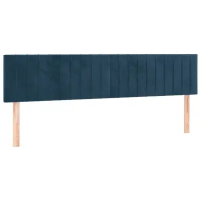 Posteljno vzglavje - Vzglavna omarica 2 kosa temno modro 100x5x78/88 cm žamet