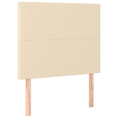Posteljno vzglavje - Vzglavna omarica 2 kosa krem 80x5x78/88 cm blago