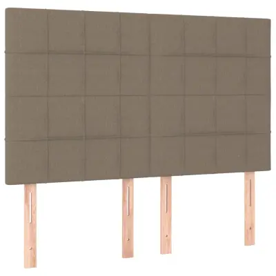 Posteljno vzglavje - Vzglavna omarica 4 kosa taupe 72x5x78/88 cm blago