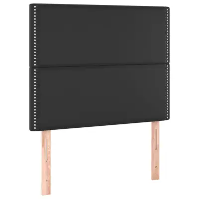 Posteljno vzglavje - Vzglavna omarica 2 kosa črno 100x5x78/88 cm umetno usnje