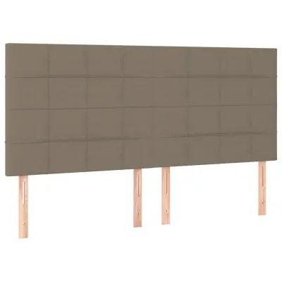 Posteljno vzglavje - Vzglavna omarica 4 kosa taupe 90x5x78/88 cm blago