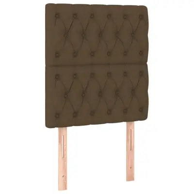 Posteljno vzglavje - Vzglavna omarica 2 kosa temno rjavo 80x7x78/88 cm blago