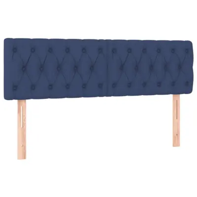 Posteljno vzglavje - Vzglavna omarica 2 kosa modro 72x7x78/88 cm blago
