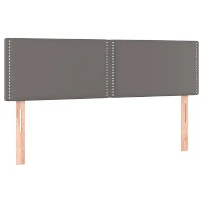 Posteljno vzglavje - Vzglavna omarica 2 kosa sivo 72x5x78/88 cm umetno usnje