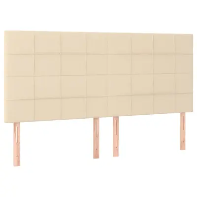 Posteljno vzglavje - Vzglavna omarica 4 kosa krem 100x5x78/88 cm blago