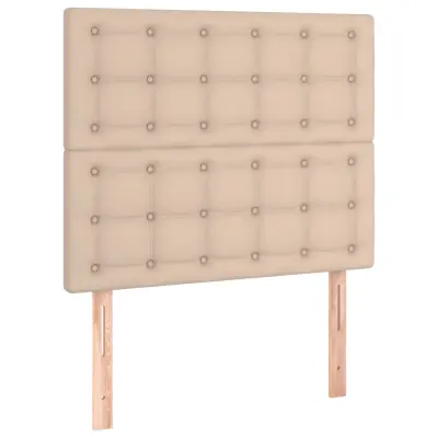 Posteljno vzglavje - Vzglavna omarica 2 kosa kapučino 80x5x78/88 cm umetno usnje