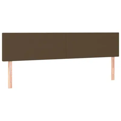 Posteljno vzglavje - Vzglavna omarica 2 kosa temno rjavo 80x5x78/88 cm blago