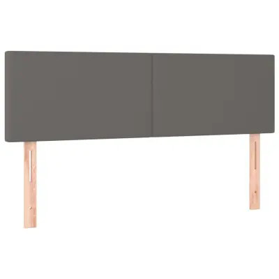 Posteljno vzglavje - Vzglavna omarica 2 kosa sivo 72x5x78/88 cm umetno usnje