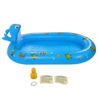 Otroci Napihljiv Bazen Debel PVC Srčkan Rib Vzorci Sprinkler Poletni Bazen Igrače za Zunanje