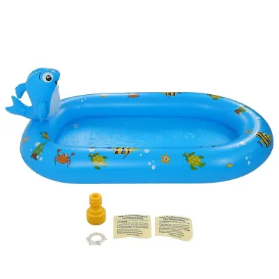Otroci Napihljiv Bazen Debel PVC Srčkan Rib Vzorci Sprinkler Poletni Bazen Igrače za Zunanje