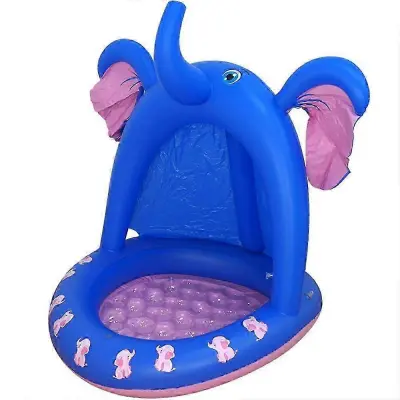 Nadzemni bazen Cute Elephant, napihljiv otroški bazen za veslanje, napihljiv otroški bazen z brizgalkami z zaščito pred soncem