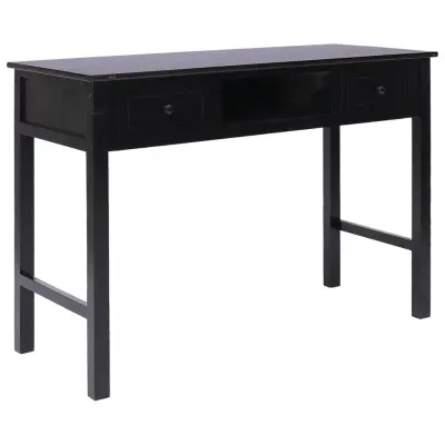 Pisalna miza - Računalniška miza črna 108x45x76 cm trden les pavlovnije
