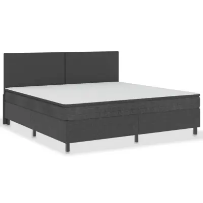 Posteljni Okvir - Dvoposteljna postelja boxspring sivo blago 200x200 cm