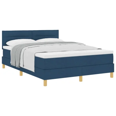 vidaXL Vzmetnica s škatlo z vzmetnico modra 140x190 cm tkanina