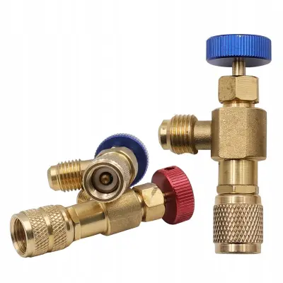 Rosfix Ventil za Polnjenje Hladilnih Sistemov R32 Spodaj R410, Stran R410 | Modra, 11 mm/12 mm Gwint