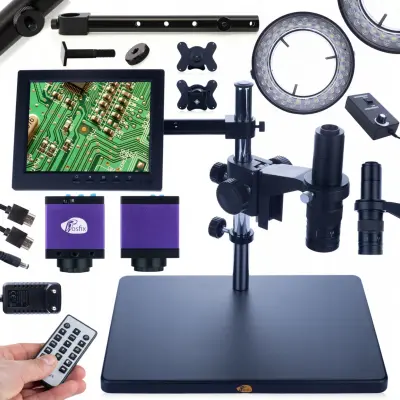 ROSFIX DIGITALNI MIKROSKOP EARTH PRO MCEP-0,5X + 8-PALČNI ZASLON+ROČAJ+PRILAGODLJIVA 56XLED OSVETLITEV+KAMERA TUCANA PRO