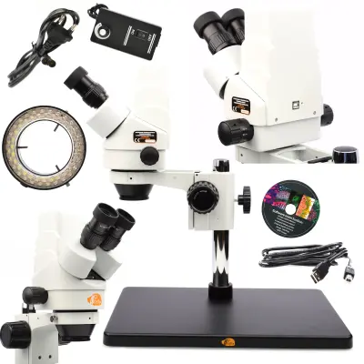 ROSFIX STEREOSKOPSKI TRINOKULARNI MIKROSKOP Z VGRAJENO KAMERO USB PLUTO PRO MSPP-T-BB1-KU + ROSFIXOV NASTAVLJIV 56XLED MIKROSKOPSKI OSVETLJEVALEC