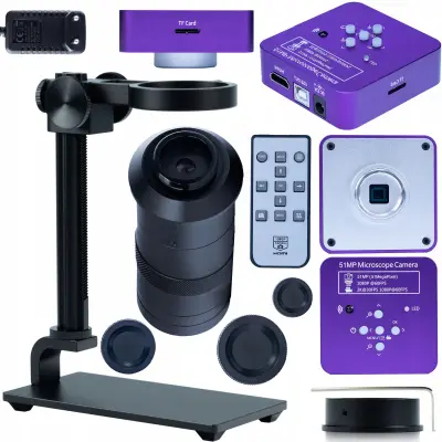 PUPPIS PINK PRO KMPPP-HDMI-USB 51MP DIGITALNI MIKROSKOP S KAMERO, PLATFORMO IN OBJEKTIVOM ODM-100X