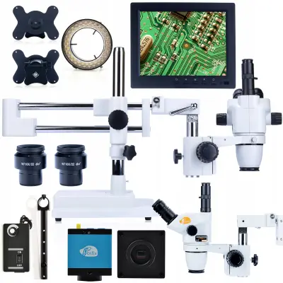 KOMPLET MIKROSKOPA ROSFIX MOON PRO STEREOSCOPIC MSMP S KAMERO MENSA PRO KMMP 56-KRATNA OSVETLITEV LED IN 8-PALČNI ZASLON