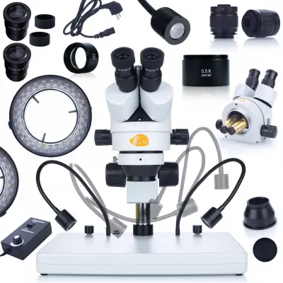 ROSFIXOV STEREO TRINOKULARNI MIKROSKOP S STRANSKO OSVETLITVIJO MERCURY PRO MSMP-T-POB+ 56XLED OSVETLJEVALEC + 0,5-KRATNI MIKROSKOPSKI OBJEKTIV