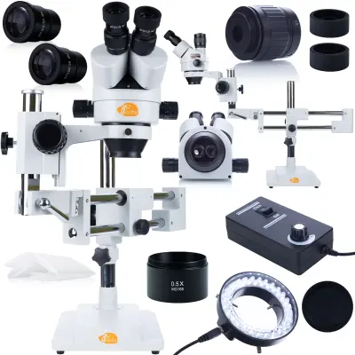 ROSFIX STEREOSKOPSKI TRINOKULARNI MIKROSKOP NA PORTALU JUPITER PRO MSJP-T-SDMS1 + MIKROSKOPSKA SVETILKA 56XLED + ROSFIX MIKROSKOPSKI OBJEKTIV 0,5X