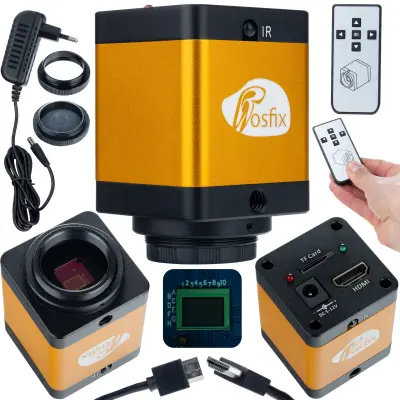 Rosfix Kamera za Mikroskop KMPP-HDMI-TF – 12MP, HDMI 720P, TF Kartica, Kovinsko Ohišje | 43×43×58 mm