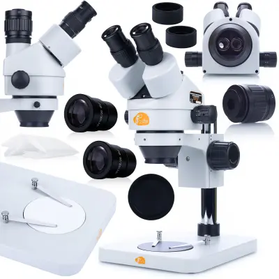 Rosfix Mercury Pro MSMP-T-PS1 Trinokularni Stereoskopski Mikroskop – Zoom 7x–45x | C-Mount, 360°, WF10x/20