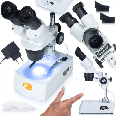 Rosfix Mars S MSMS-B-PZPD1 Stereoskopski Mikroskop – Binokularna Glava, LED Osvetlitev | Zoom 10–20x, 360° Glava, WF10x/20