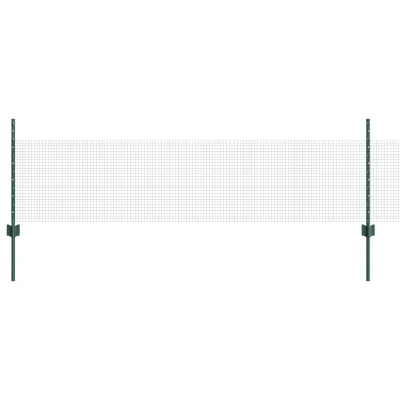 vidaXL Set ograje iz kokošje mreže Set 2 Zelena Kovina Ograja 10 x 0.5 m