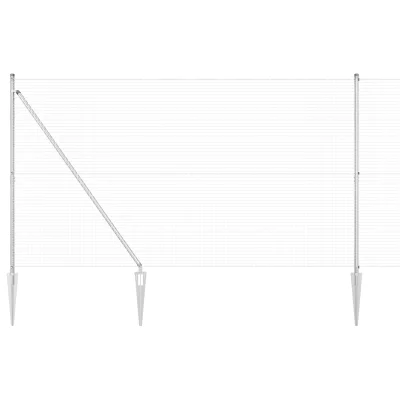 vidaXL Varjena žična ograja s 13 spenjalnimi stebri 1.5x25 m pocinkano jeklo