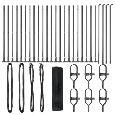 vidaXL Varjena žična ograja z 13 zareznimi stebri Siva 0.8x50 m Jeklo