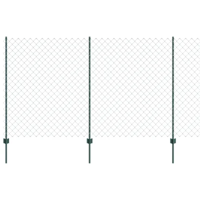 vidaXL Verižasta ograja z 22 U stebri Zelena 1.4x25 m Jeklo