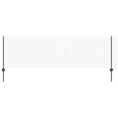 vidaXL Euro ograja z 11 U objavkami Siva 0,8x25 m Jeklo