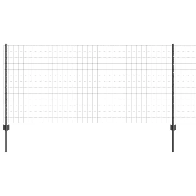 vidaXL Ograja za vrt Set 2 Siva Prašno lakirano jeklo 25 x 1 m