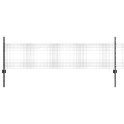 vidaXL Vrtna ograja Komplet 2 Siva Kovina Velika Vzdržljiva