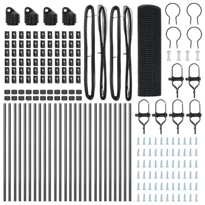 VidaXL varjena žična ograja s 13 stebri siva 0.4x50 m jeklo