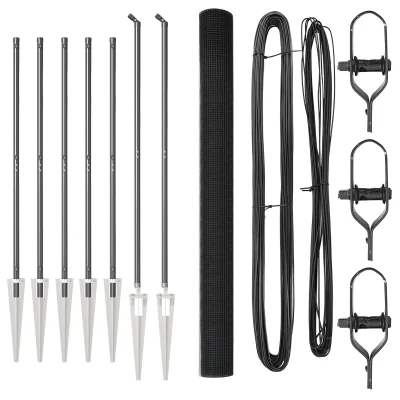 VidaXL varjena žičnata ograja z 7 bodičastimi stebri siva 1.6 x 10 m jeklo