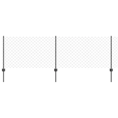 vidaXL Vrtna ograja komplet Komplet 2 Siva Pocinkano jeklo 25 x 0.8 m