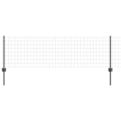 vidaXL Evropa Ograja z 11 U Stebrički Siva 0,6x25 m Jeklo