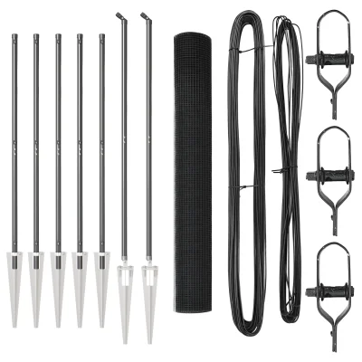 vidaXL varjena žična ograja z 7 klinastimi stebri Siva 1.4x10 m Jeklo