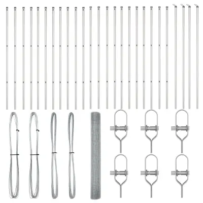 vidaXL Varjena mrežna ograja s 13 stebri 1.4x50 m pocinkano jeklo