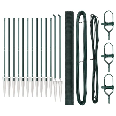 vidaXL varjena žična ograja z 13 bodicami Zelena 1.5x25 m Jeklo