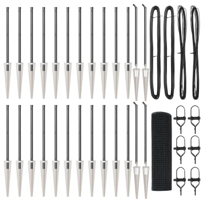 vidaXL Ograja z varjeno žico s 13 klinami Siva 0,5 x 50 m Jeklo