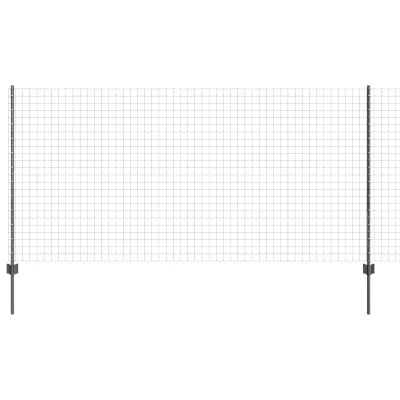 vidaXL Euro Ograda z 10 U Stebrički Siva 1,2x10 m Jeklo
