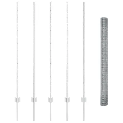 vidaXL Galvanizirana jekleno žičnata ograja z 10 U stebriči Siva 1.4x10 m Jeklo