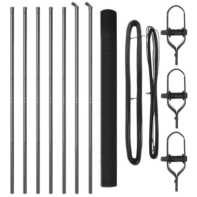 vidaXL varjena žična ograja z 7 stebrički Siva 1.6x10 m Jeklo