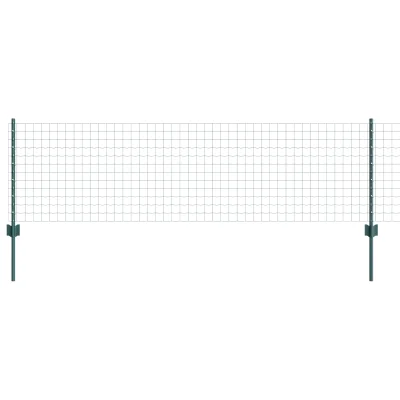 vidaXL Euro Ograja z 22 U Stebrički Zelena 0,6x50 m Jeklo