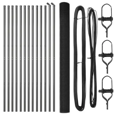 vidaXL varjena žična ograja z 7 stebrički Siva 1.4x50 m Jeklo