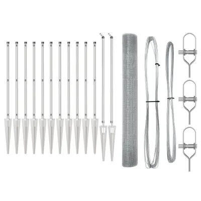 vidaXL Varjena žična ograja s 13 sekirastimi stebri 1.4x25 m Pocinkano jeklo